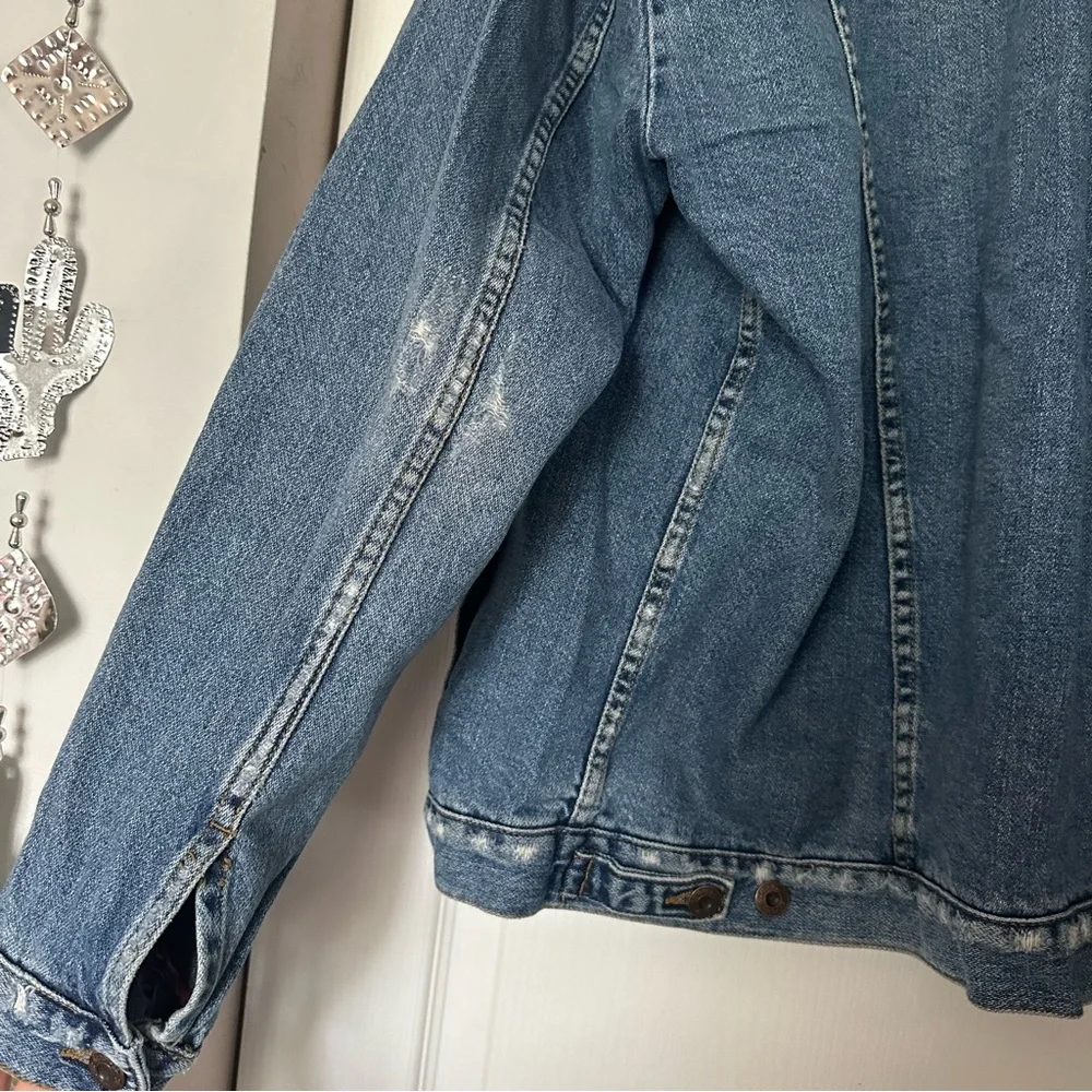 Free people size M blue denim over sized Jacket - Picture 10 of 13